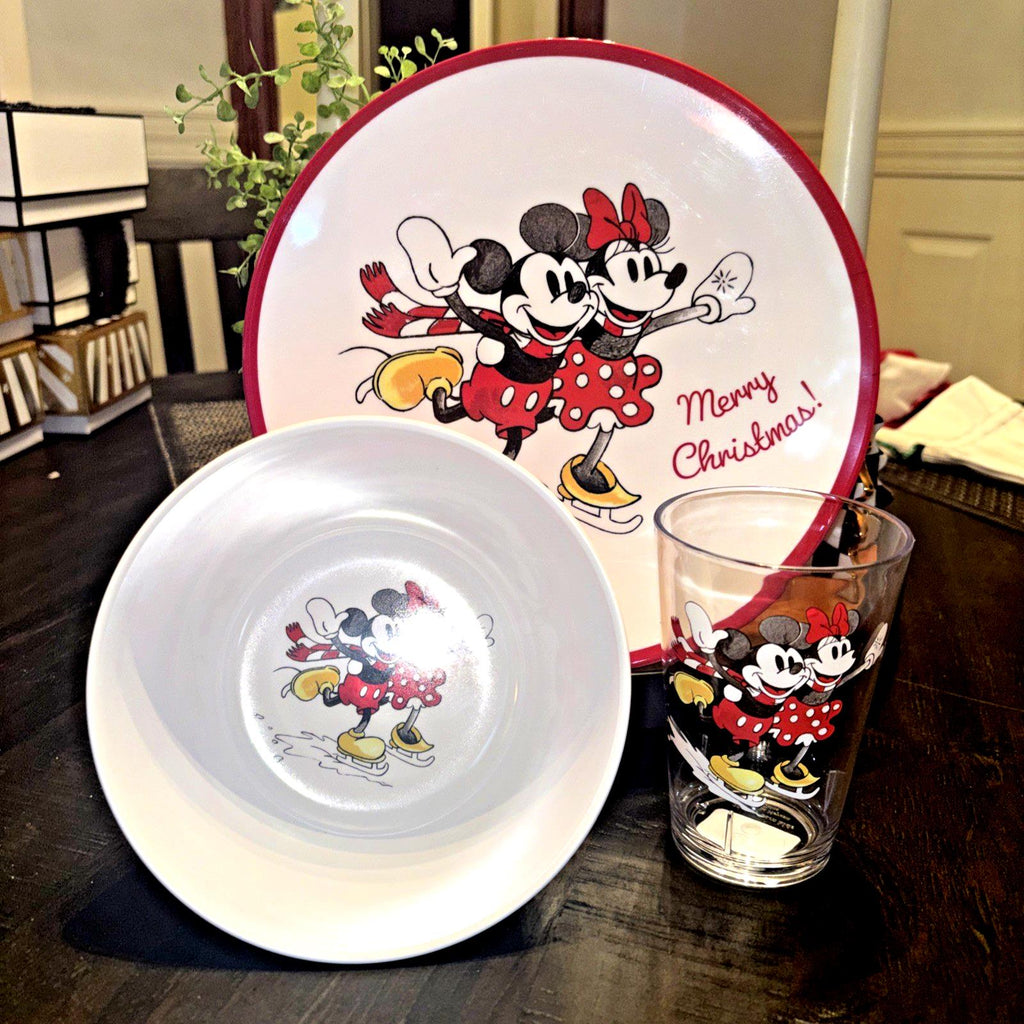 Disney Pottery Barn DINNER SET Mickey Mouse PLATE School Christmas holiday party