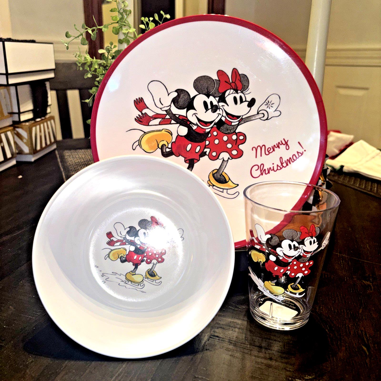 Disney Pottery Barn DINNER SET Mickey Mouse PLATE School Christmas holiday party