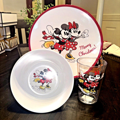 Disney Pottery Barn DINNER SET Mickey Mouse PLATE School Christmas holiday party