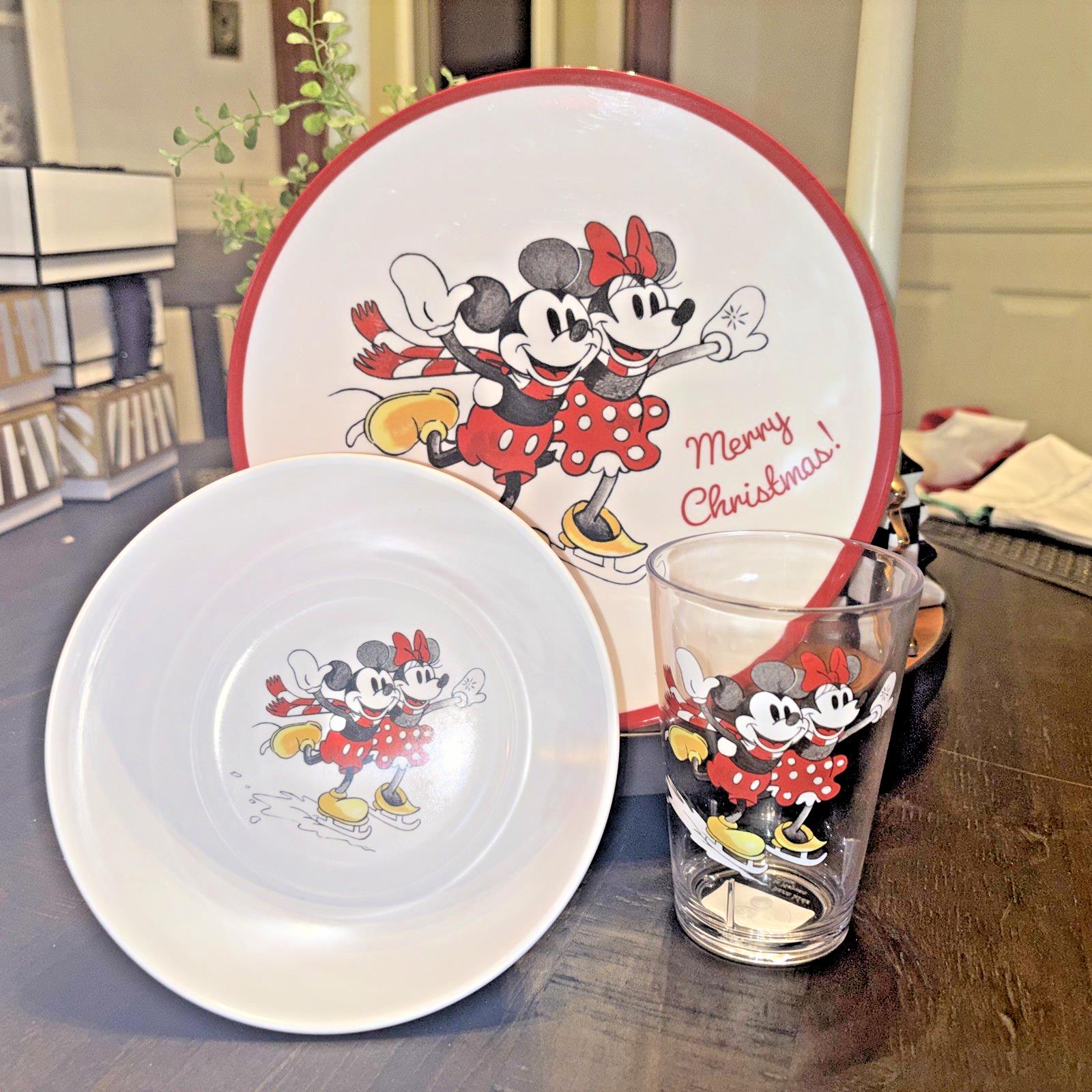 Disney Pottery Barn DINNER SET Mickey Mouse PLATE School Christmas holiday party