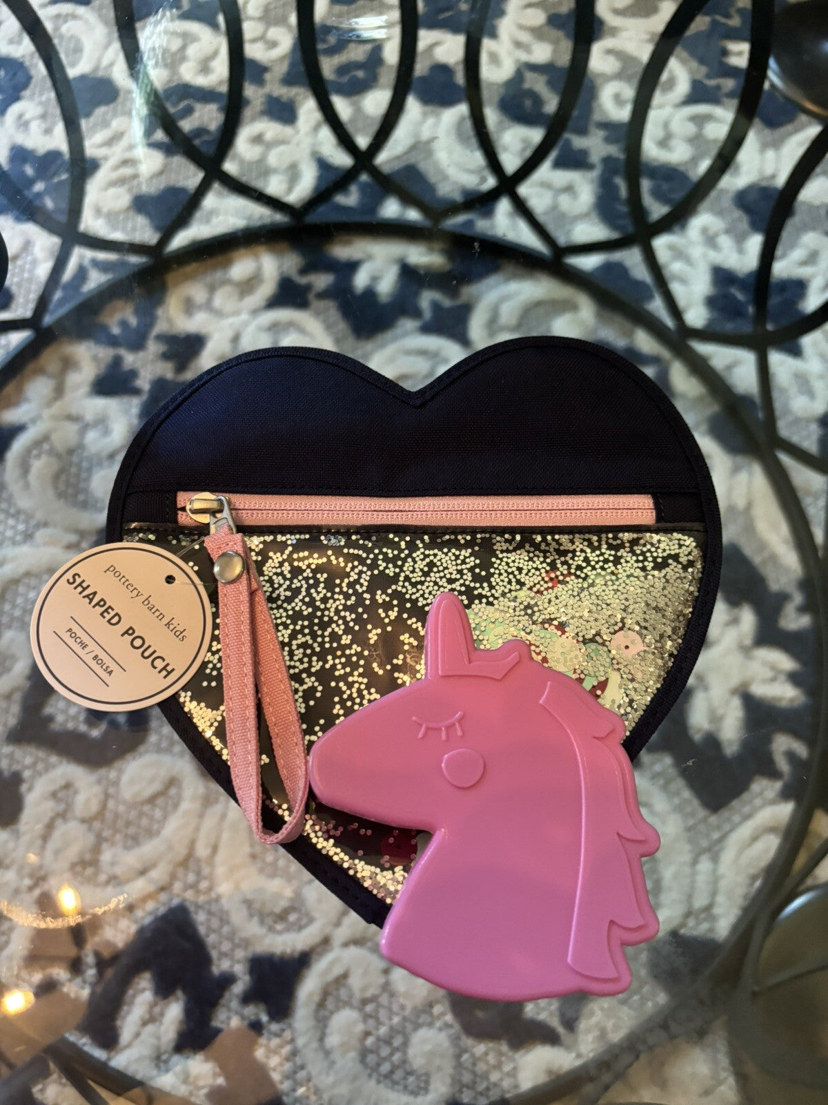 Pottery Barn School disney princess bag PENCIL case glitter girl travel pre k