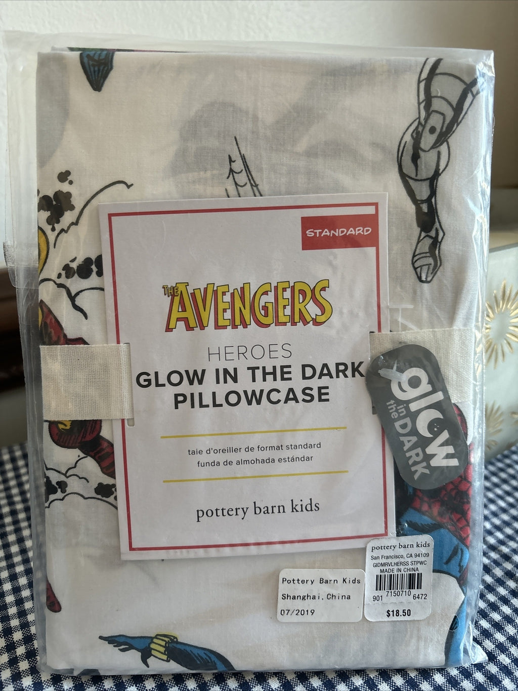 Pottery barn Disney Holiday AVENGERs SPIDERMAN star school boy Pillowcase gift y
