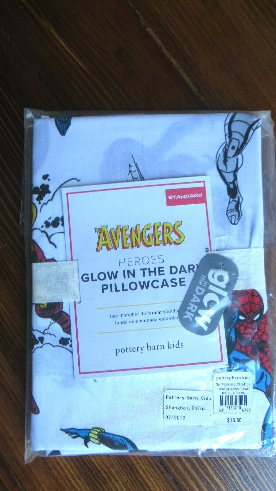 Pottery barn Disney Holiday AVENGERs SPIDERMAN star school boy Pillowcase gift y