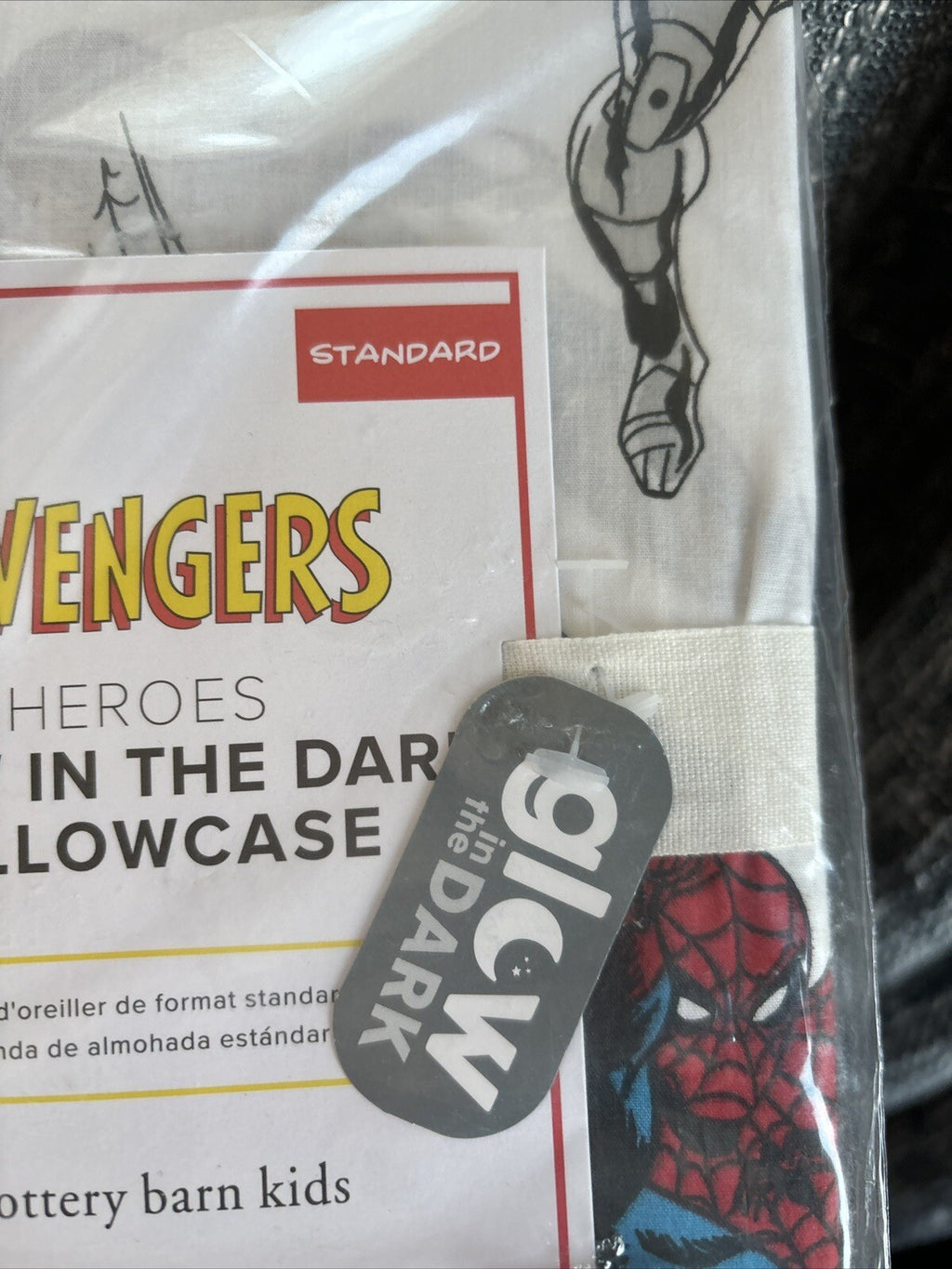 Pottery barn Disney Holiday AVENGERs SPIDERMAN star school boy Pillowcase gift y