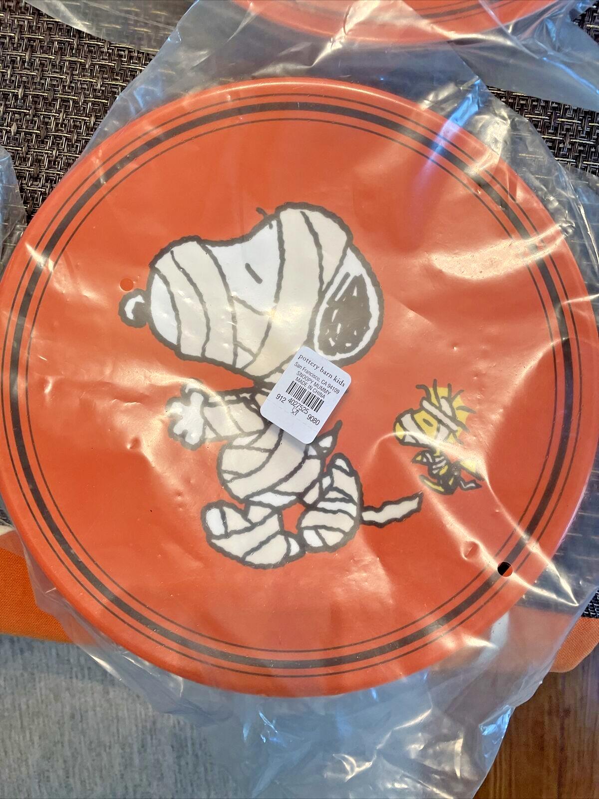 Snoopy Pottery Barn PLATE UTENSIL Peanuts Halloween holiday Disney party SET 8 -
