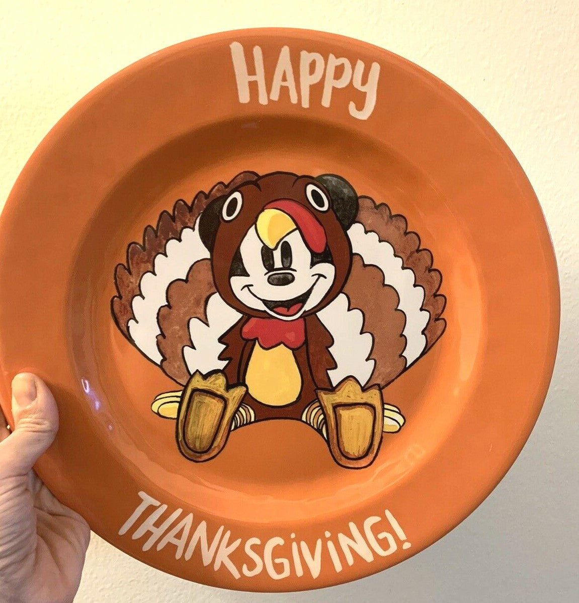 Pottery Barn Mickey Mouse holiday School kid Birthday dinner disney plate SET 4"