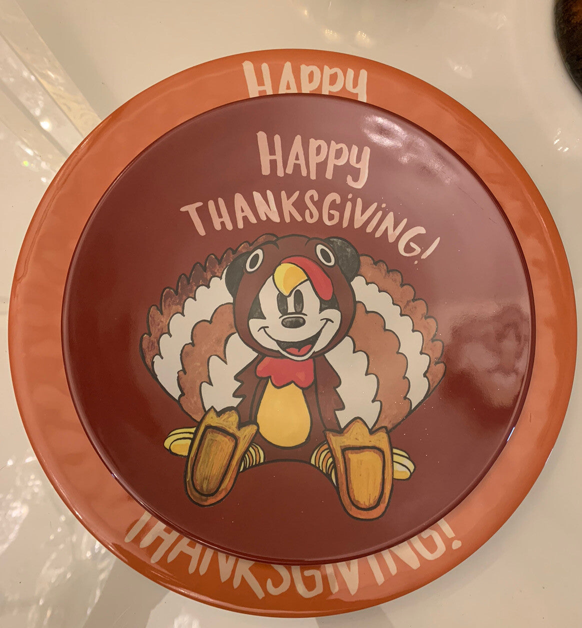 Pottery Barn Mickey Mouse holiday School kid Birthday dinner disney plate SET 4"