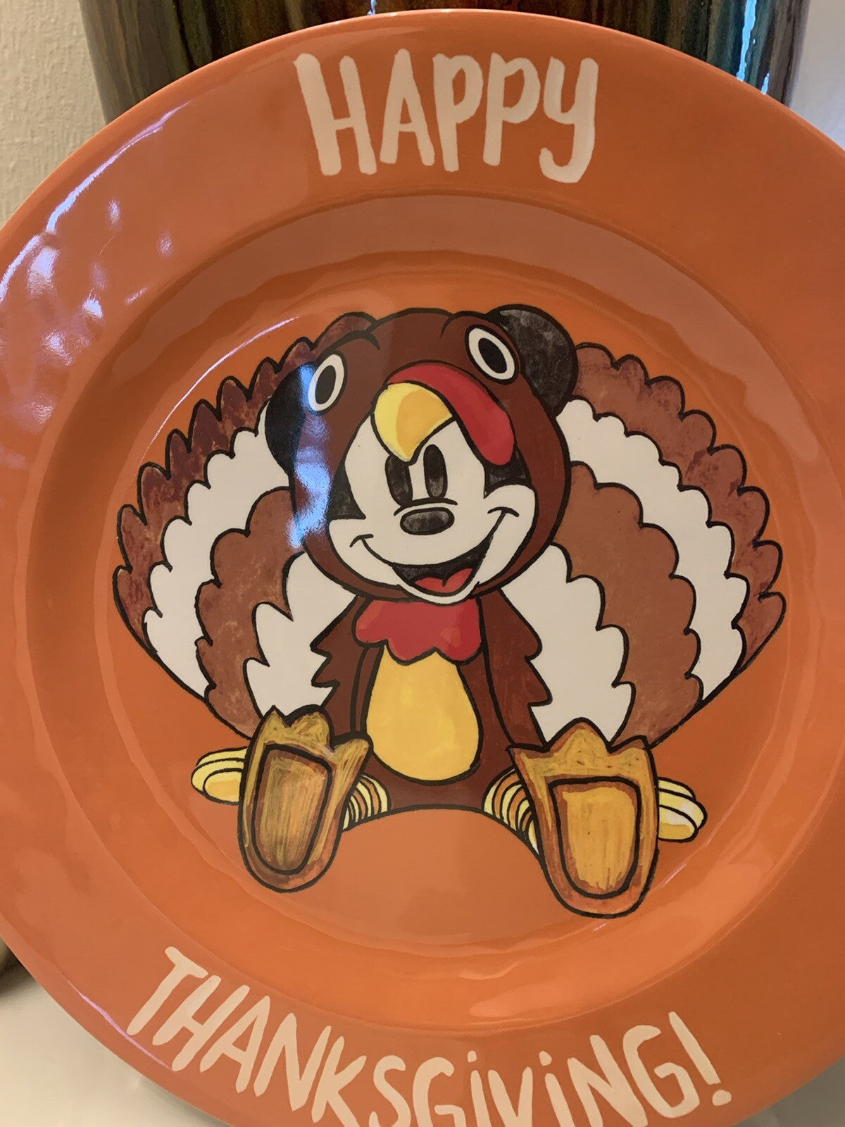Pottery Barn Mickey Mouse holiday School kid Birthday dinner disney plate SET 4"