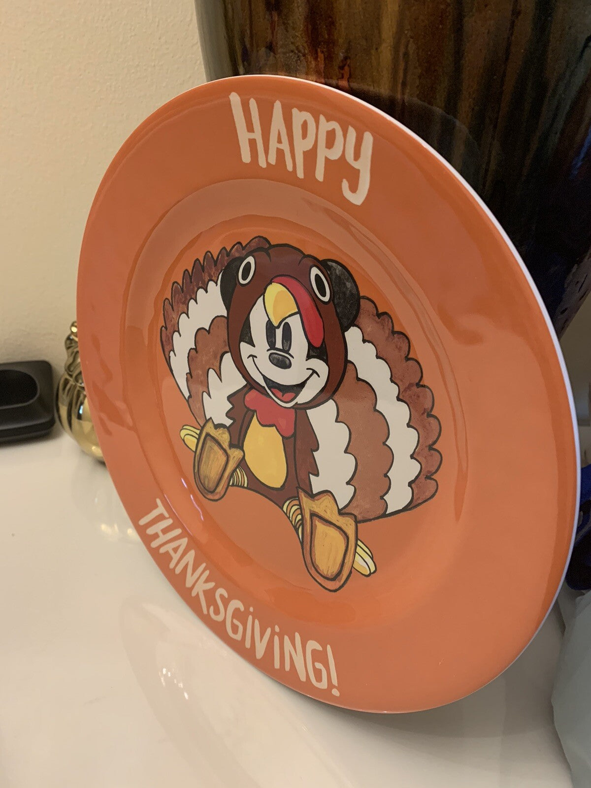 Pottery Barn Mickey Mouse holiday School kid Birthday dinner disney plate SET 4"