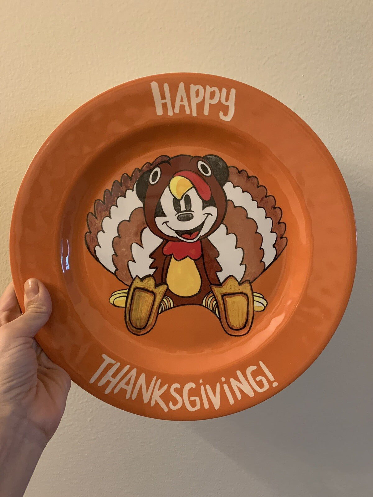 Pottery Barn Mickey Mouse holiday School kid Birthday dinner disney plate SET 4"