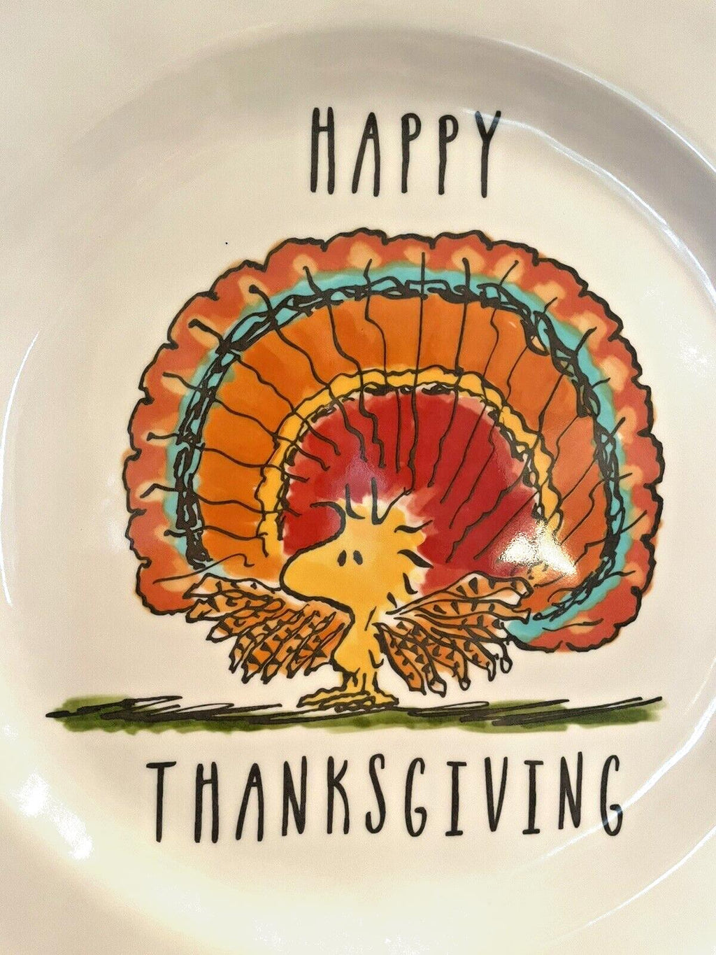 Disney Snoopy Pottery Barn Holiday DINNER SET Peanuts Plate Thanksgiving party