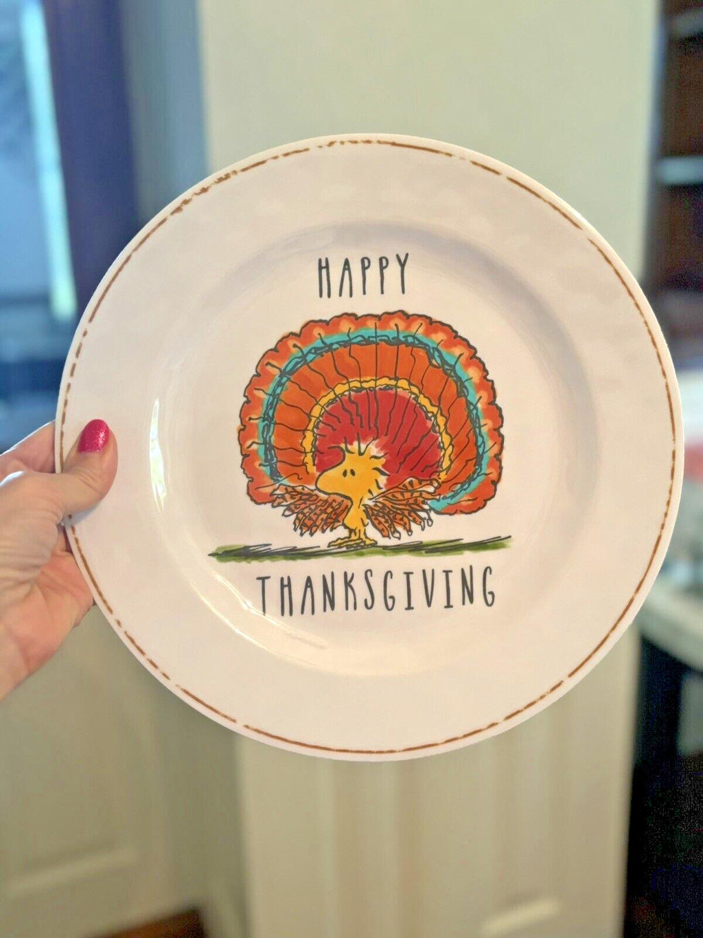 Disney Snoopy Pottery Barn Holiday DINNER SET Peanuts Plate Thanksgiving party