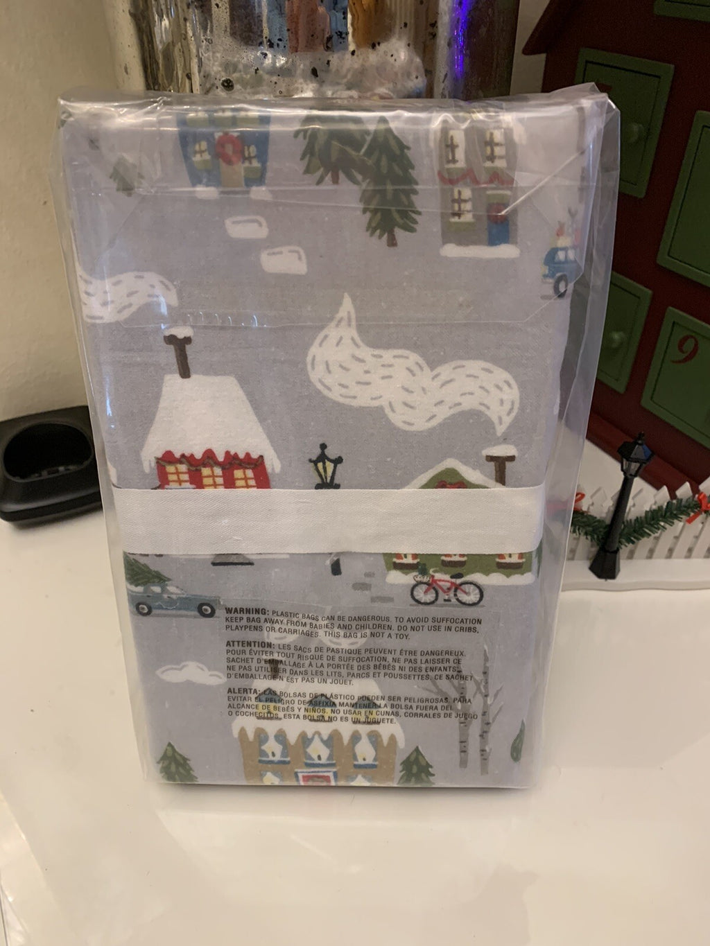 Pottery Barn Holiday winter village pillowcase Christmas SET 2 Gift Disney kid =