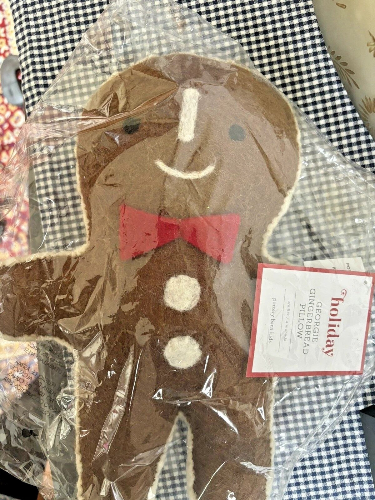 Pottery Barn Christmas holiday Gingerbread Pillow birthday gift Rifle Co SET 2