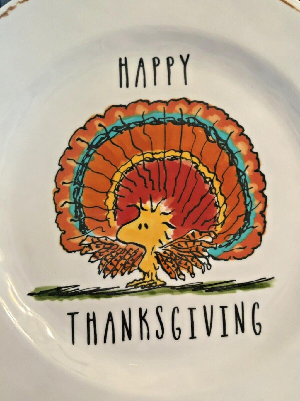 Disney Snoopy Pottery Barn Holiday DINNER SET Peanuts Plate Thanksgiving party
