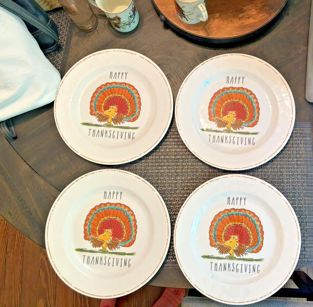 Disney Snoopy Pottery Barn Holiday DINNER SET Peanuts Plate Thanksgiving party