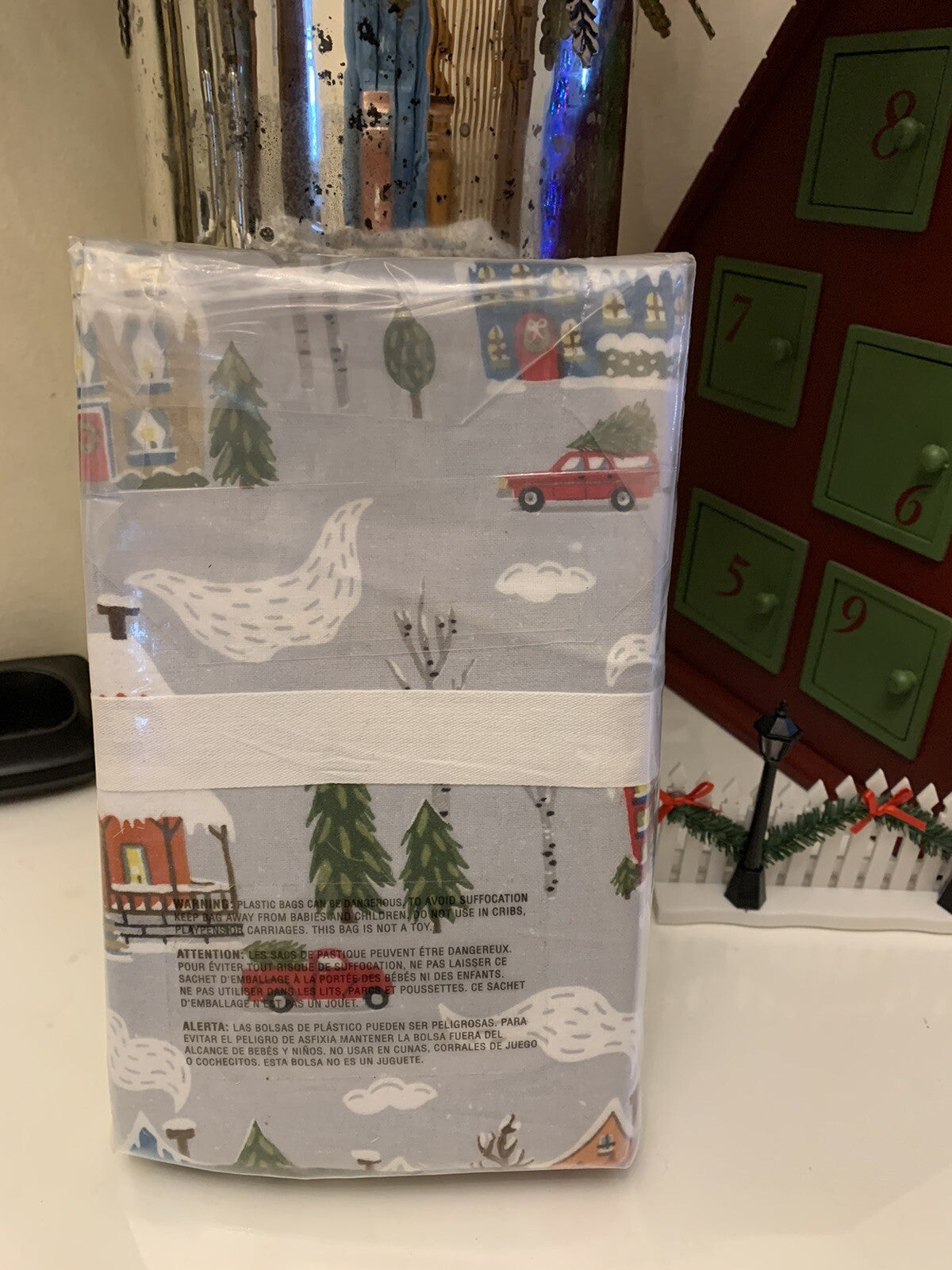 Pottery Barn Holiday winter village pillowcase Christmas SET 2 Gift Disney kid =
