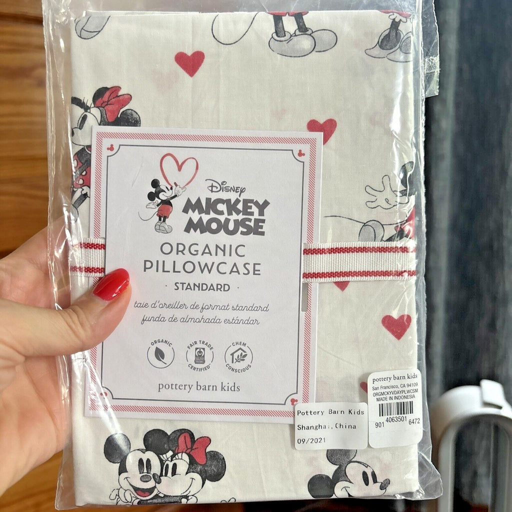 Disney Pottery Barn Mickey Minnie Mouse Floral Monique holiday Bed SET 2 m