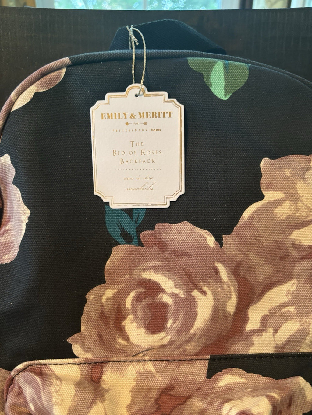 Pottery barn School Large BACKPACK + WATER flower bag Disney Travel girl rose .