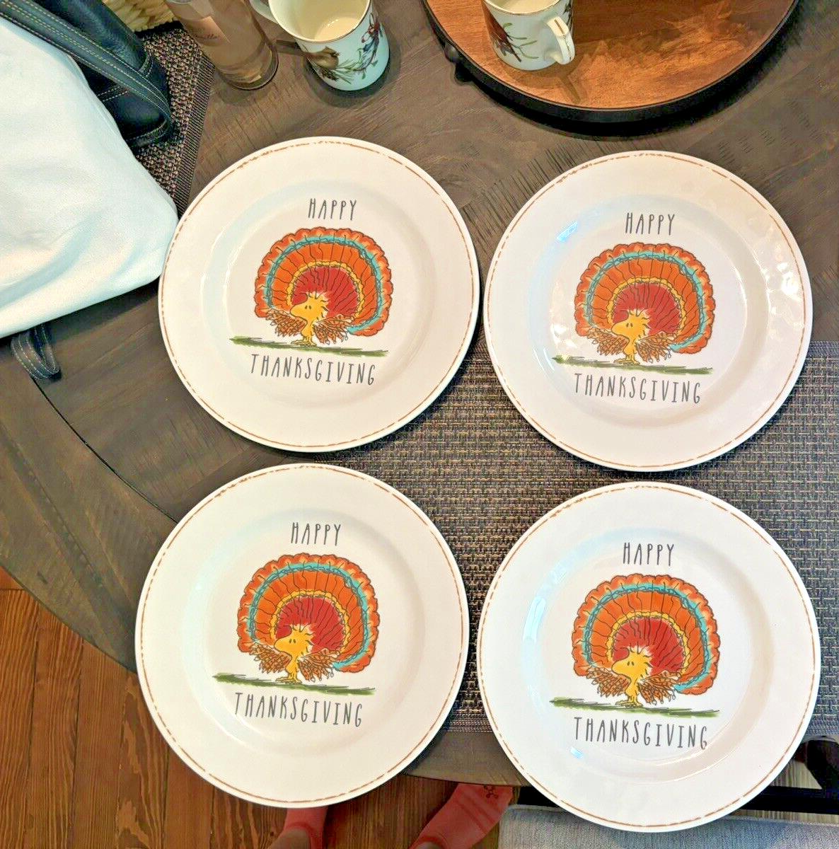 Disney Snoopy Pottery Barn Holiday DINNER SET Peanuts Plate Thanksgiving party