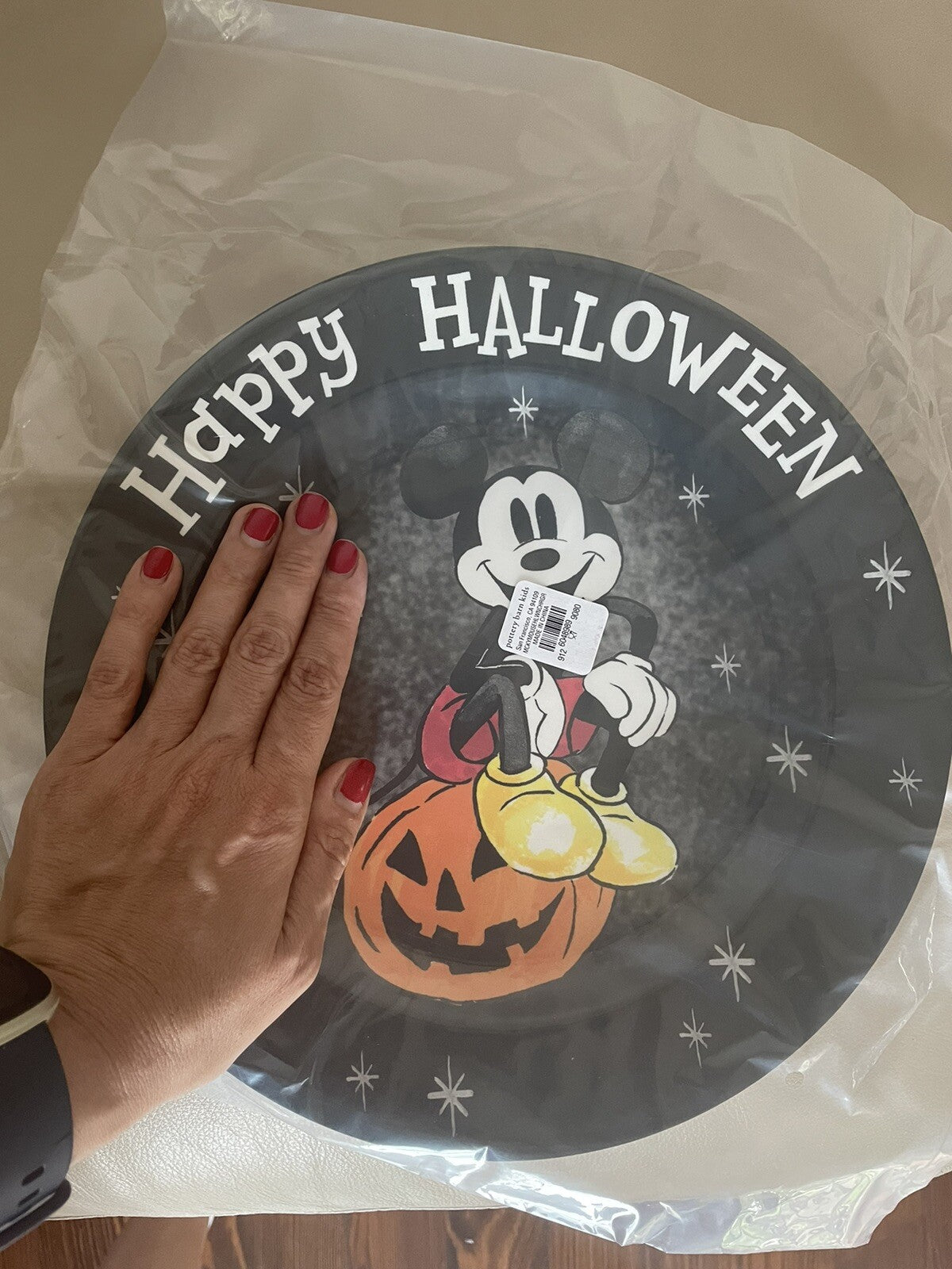 Disney Pottery Barn Plate Mickey Mouse Halloween Peanuts holiday party school r