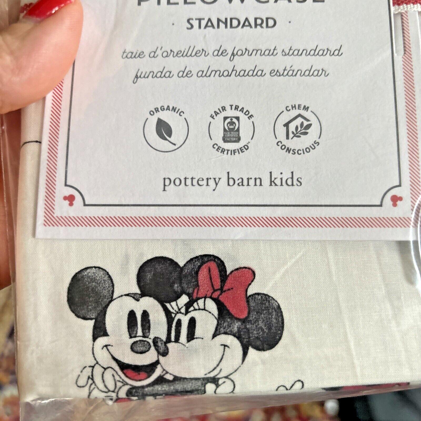 Disney Pottery Barn Mickey Minnie Mouse Floral Monique holiday Bed SET 2 m