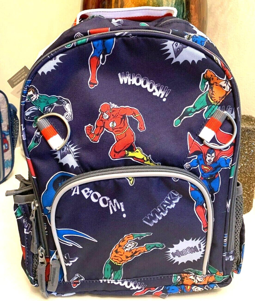 Pottery Barn school Disney Marvel comic batman Spiderman Backpack + Lunch bag .