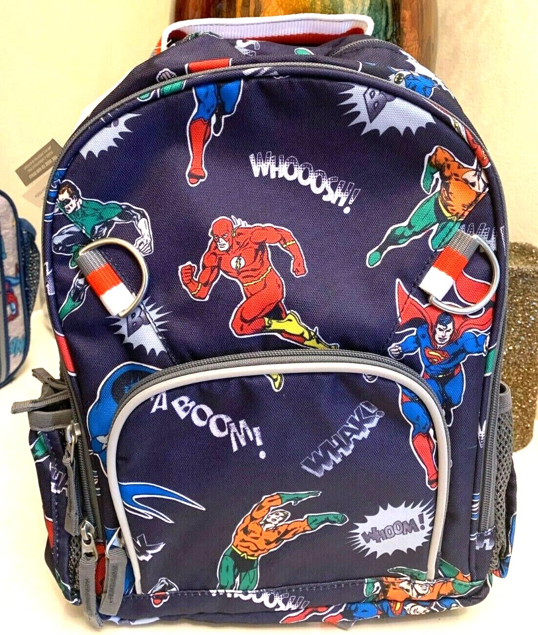 Pottery Barn school Disney Marvel comic batman Spiderman Backpack + Lunch bag .