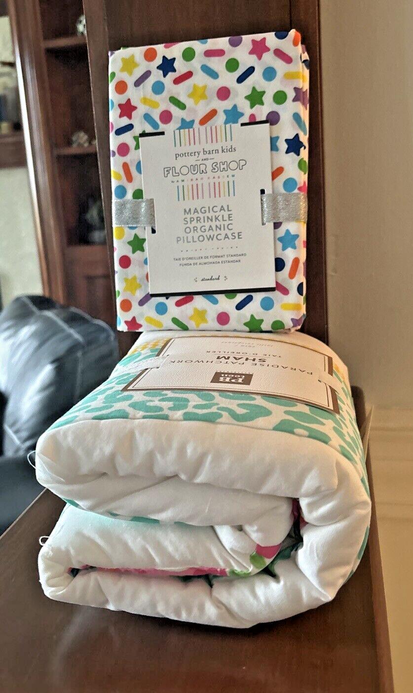Disney Pottery Barn Princess pillowcase Star+Beach holiday sham girl Dot SET 2 y