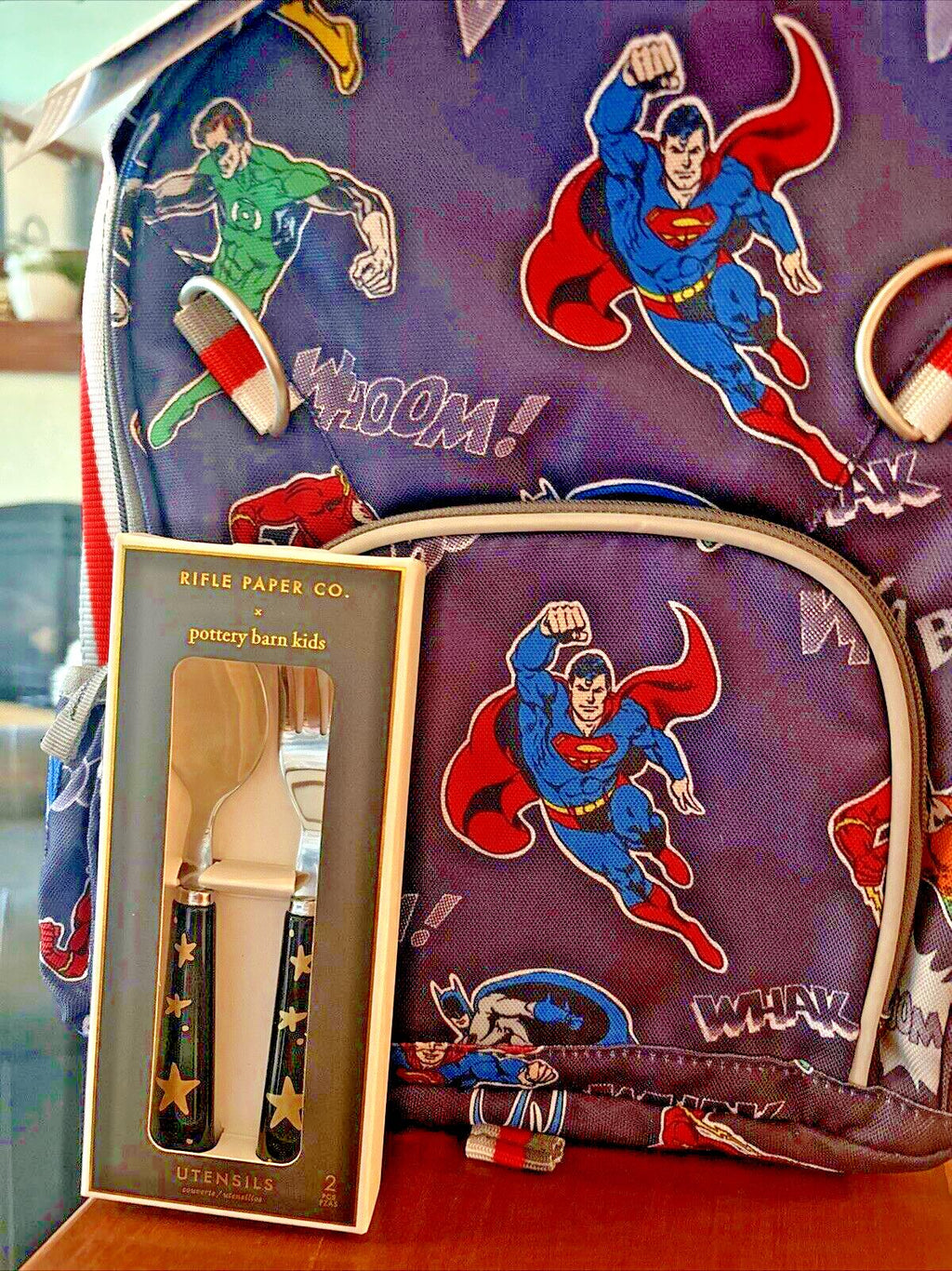 Pottery Barn school Disney Marvel comic batman Spiderman Backpack + Lunch bag .