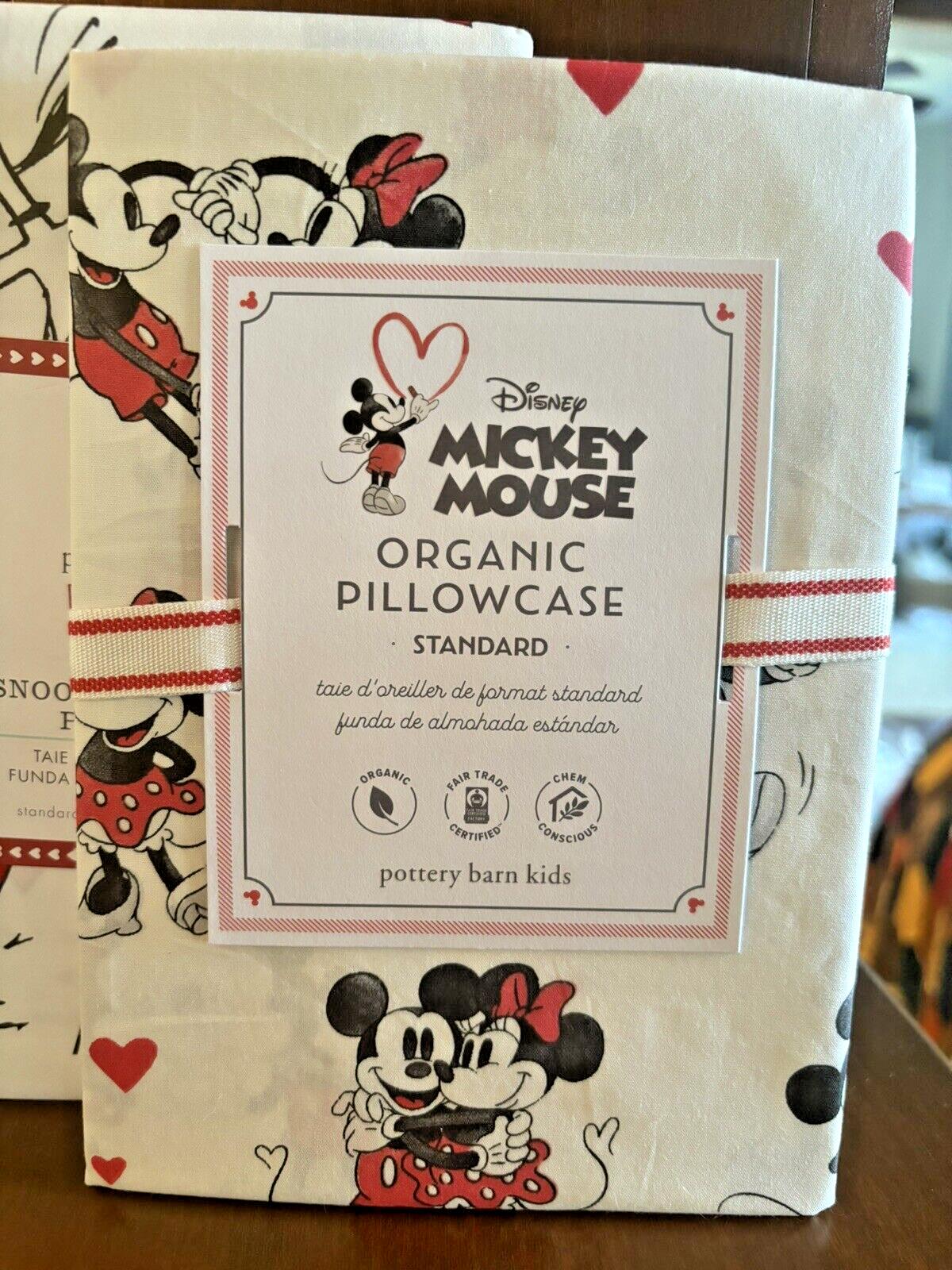 Disney Pottery Barn Mickey Minnie Mouse Floral Monique holiday Bed SET 2 m