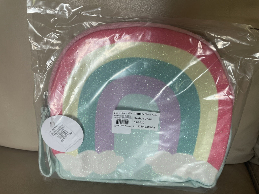 Pottery Barn PENCIL CASE bag school girl disney princess rainbow heart kid .