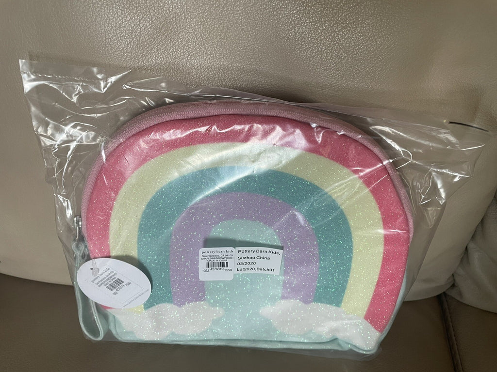 Pottery Barn PENCIL CASE bag school girl disney princess rainbow heart kid .