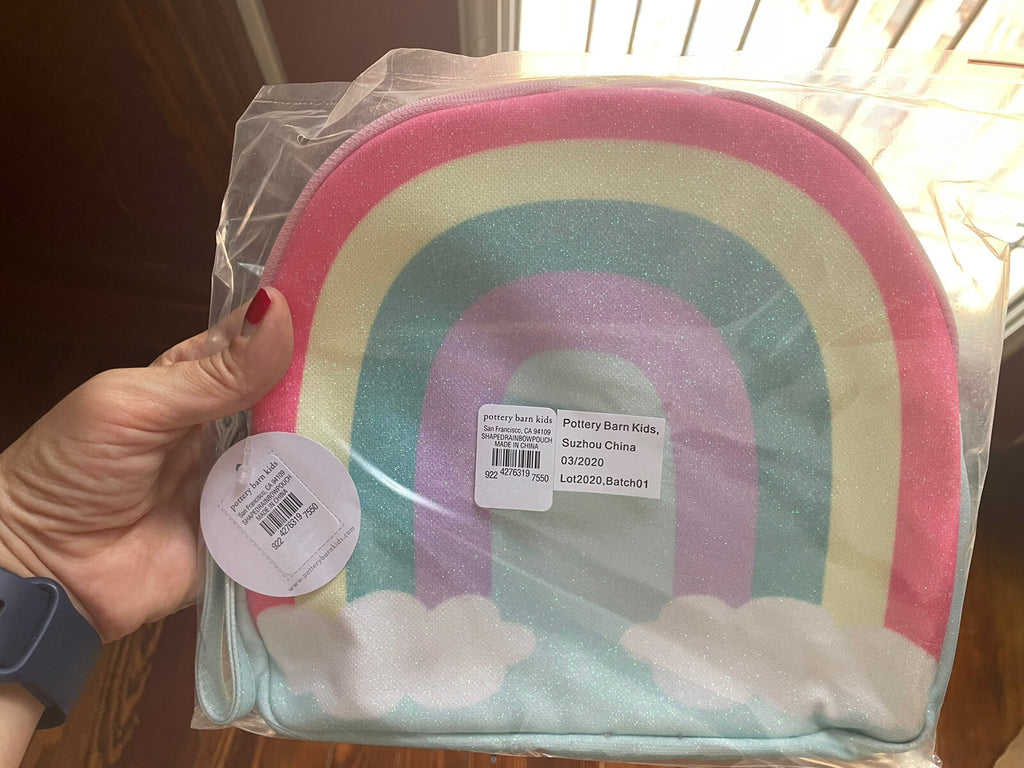Pottery Barn PENCIL CASE bag school girl disney princess rainbow heart kid .