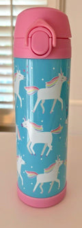 school Pottery barn kids Disney WATER BOTTLE Rainbow UNICORN travel girl pony .