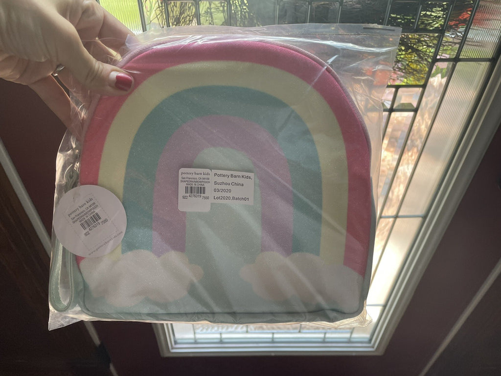 Pottery Barn PENCIL CASE bag school girl disney princess rainbow heart kid .