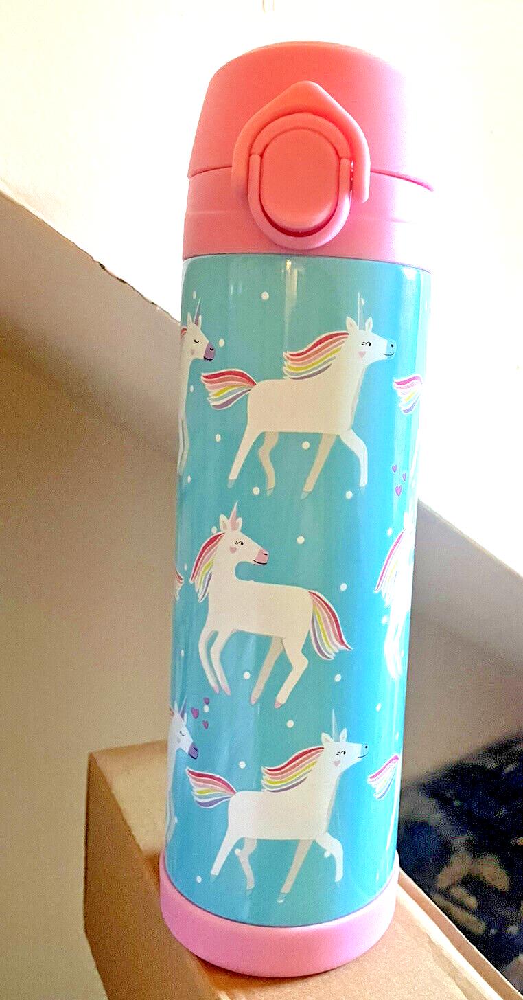school Pottery barn kids Disney WATER BOTTLE Rainbow UNICORN travel girl pony .