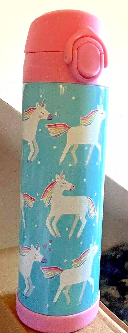 school Pottery barn kids Disney WATER BOTTLE Rainbow UNICORN travel girl pony .
