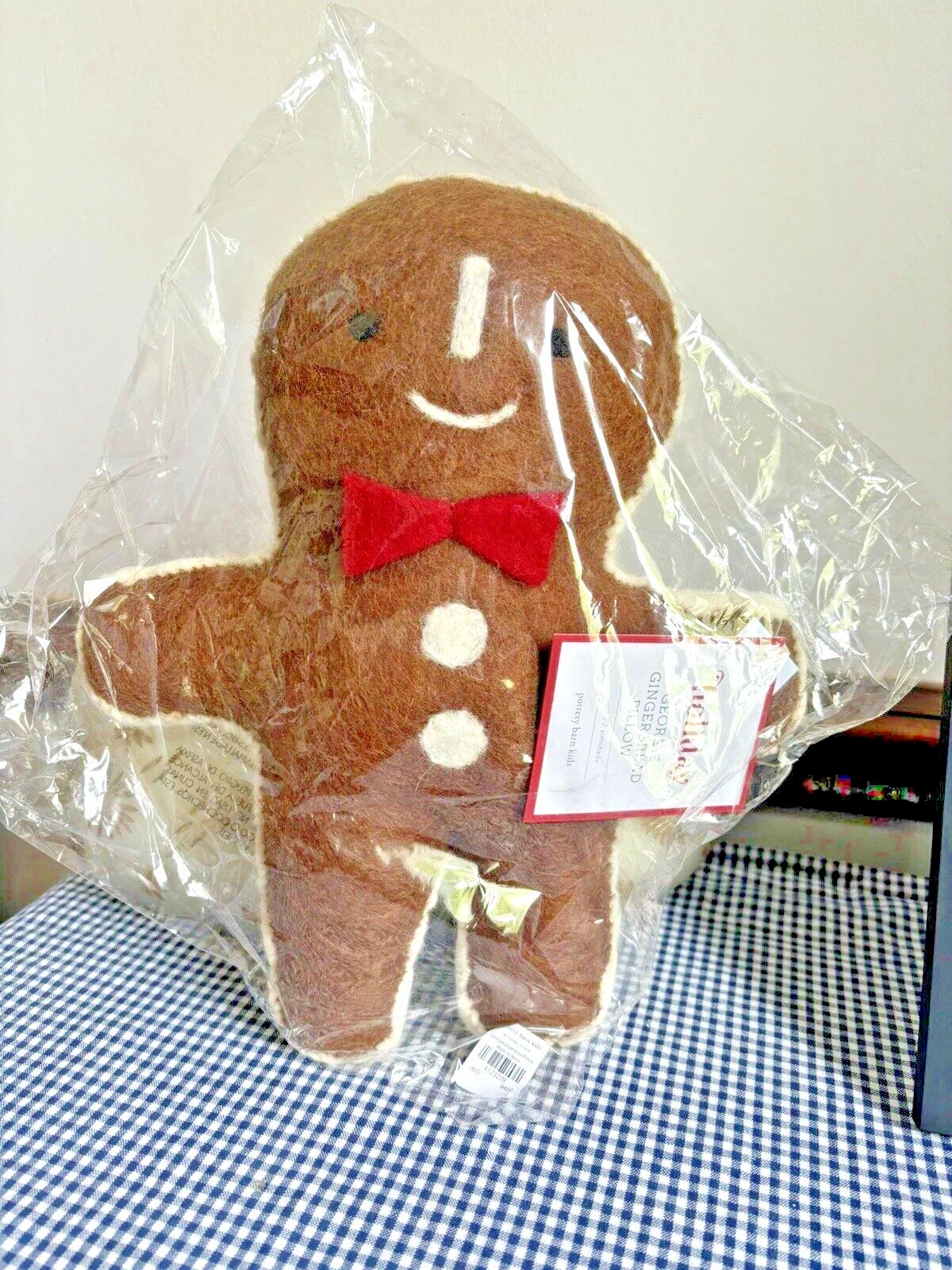 Pottery Barn Christmas holiday Gingerbread Pillow birthday gift school kid wool