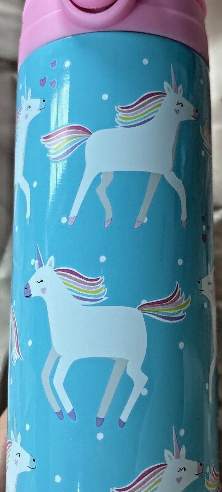 school Pottery barn kids Disney WATER BOTTLE Rainbow UNICORN travel girl pony .