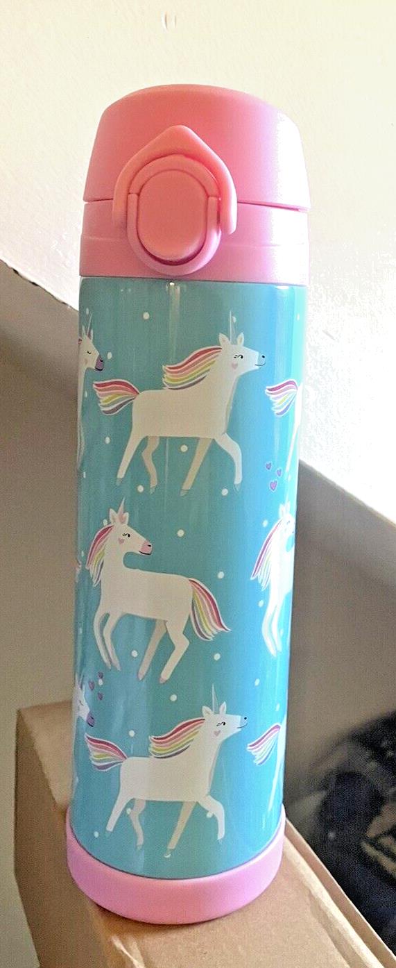 school Pottery barn kids Disney WATER BOTTLE Rainbow UNICORN travel girl pony .