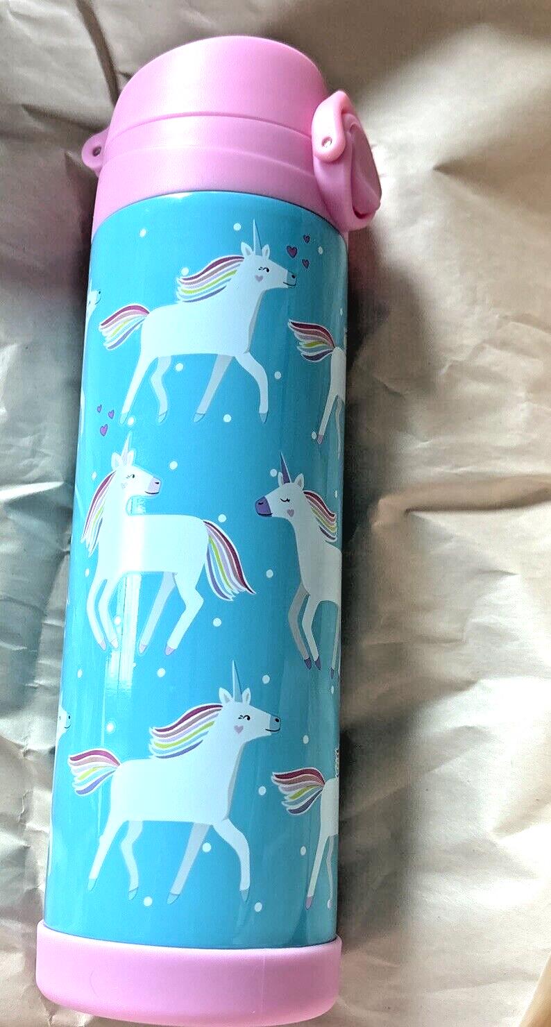 school Pottery barn kids Disney WATER BOTTLE Rainbow UNICORN travel girl pony .