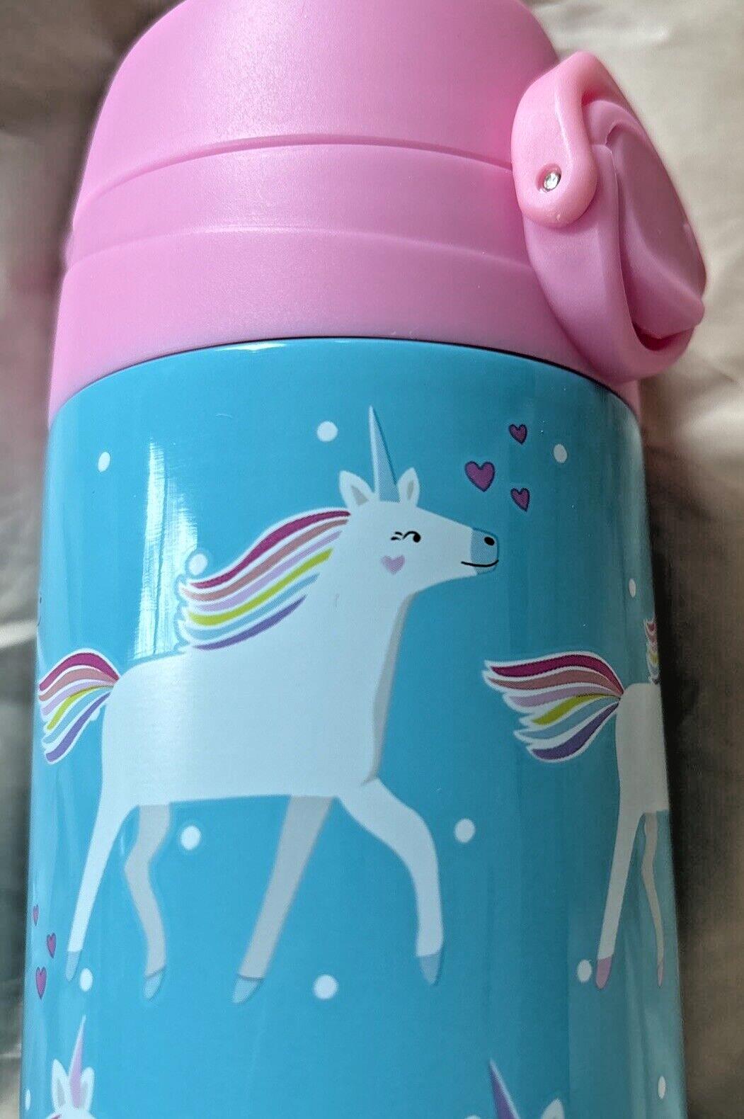 school Pottery barn kids Disney WATER BOTTLE Rainbow UNICORN travel girl pony .