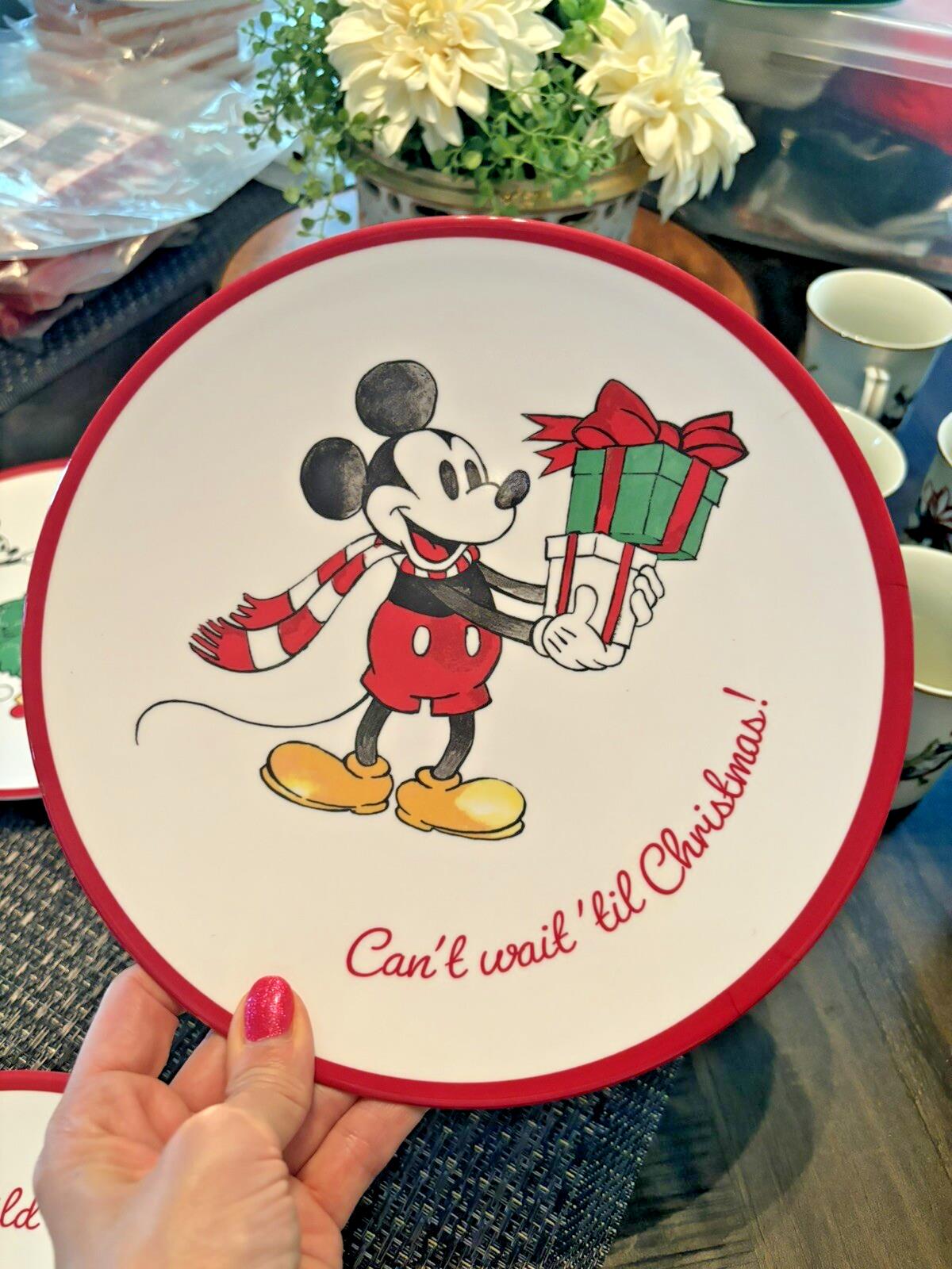 Pottery Barn DINNER SET Mickey Mouse Christmas holiday party PLATE Disney School