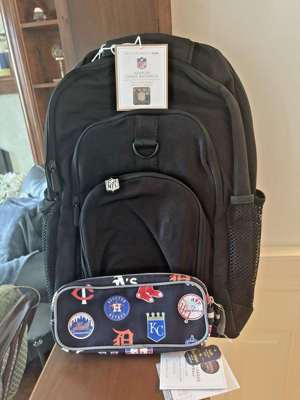 Pottery Barn School LARGE BACKPACK LUNCH Football Baseball Travel Sport BAG MLB