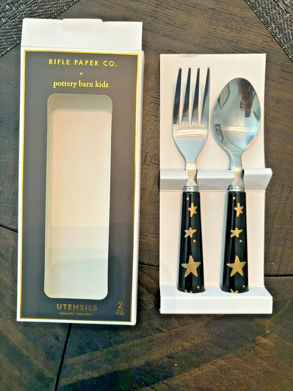 Pottery barn school Lunch Holiday Halloween Star party kid Utensil gold SET 4 [