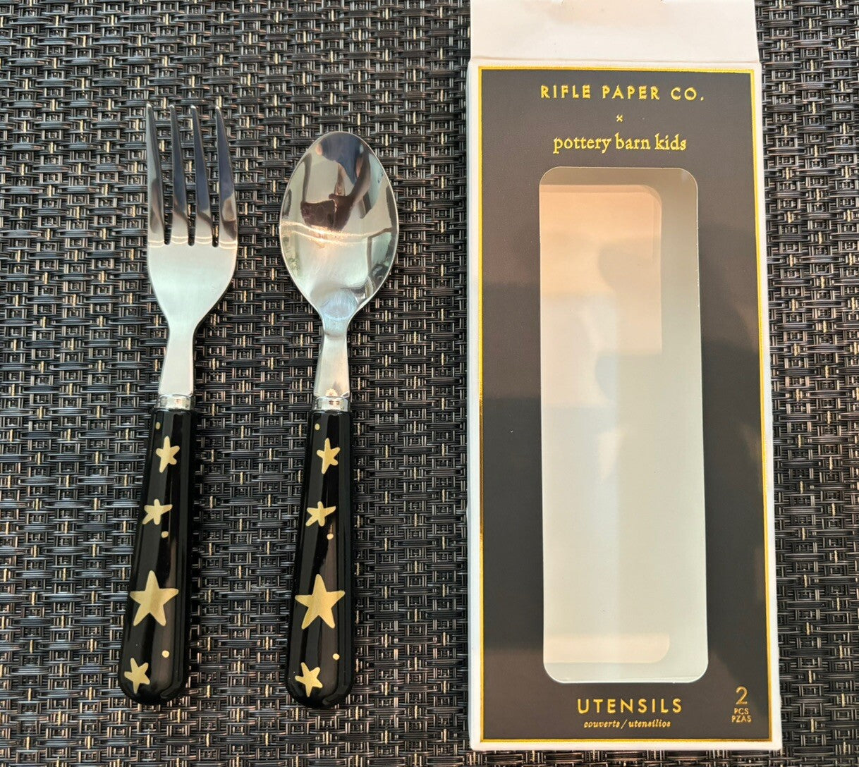 Pottery barn school Lunch Holiday Halloween Star party kid Utensil gold SET 4 [