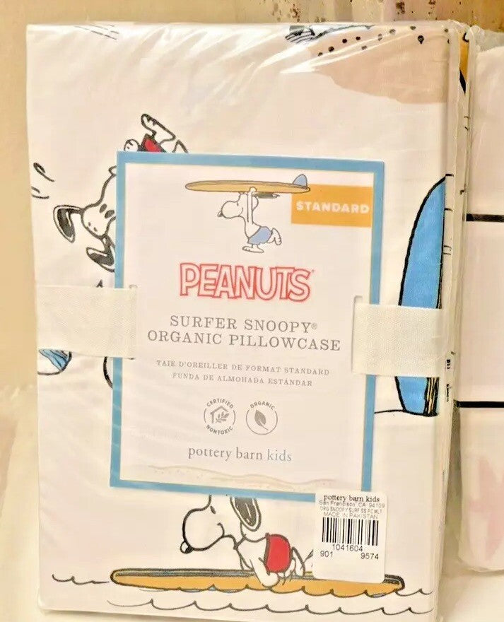 Pottery barn Snoopy school peanuts Pillowcase Halloween Holiday Dog kids SET 2 y