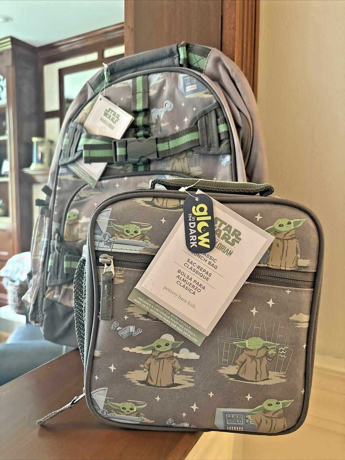 School Pottery barn Disney bag Grogu BACKPACK STAR WARS Solo Yoda + Lunch box .