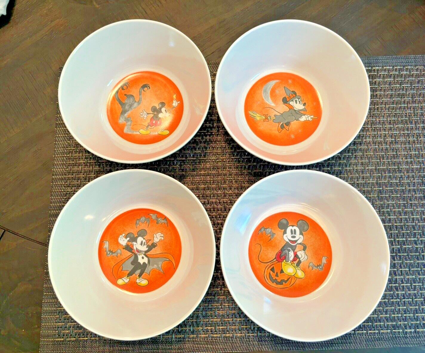 Disney Pottery Barn Mickey Mouse holiday Bowl Halloween party school SET 4 a